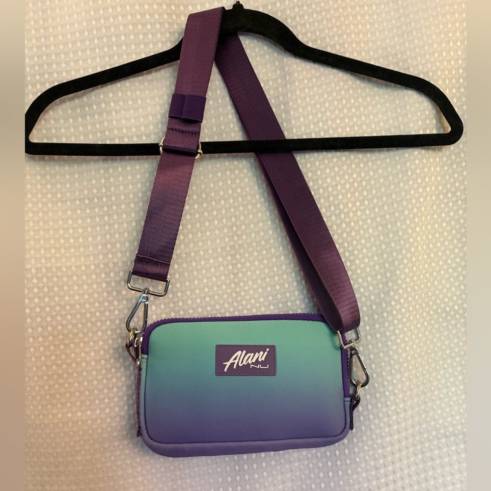 Alani Ombre Teal & Purple Crossbody Bag with Adjustable Strap
